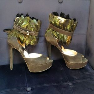 Michael by Michael kors feather embellished heels